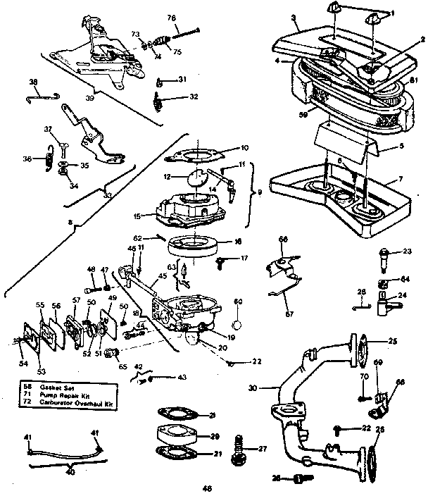 Air cleaner - carburetor group