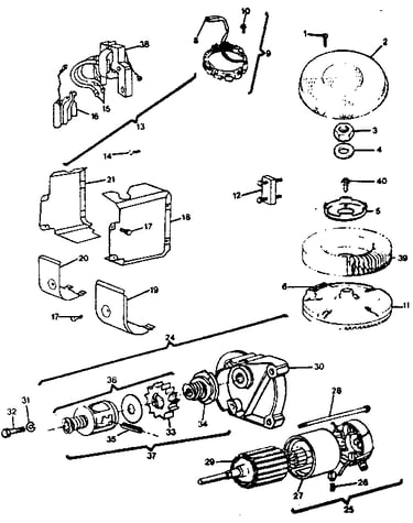 Alternator and starter motor group