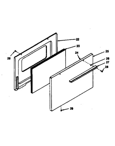 Oven door (7028810, 7038810, 7048810, 7058810)