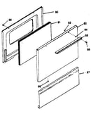 Oven door and snap-on panel