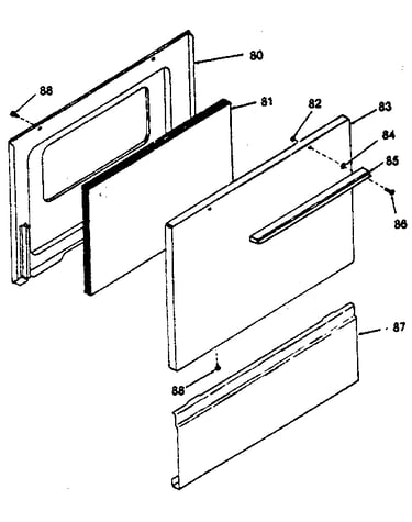 Oven door and snap-on panel