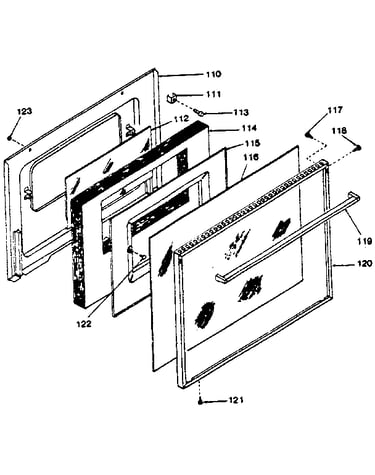 Oven door (119.9038810 and 119.9098810)