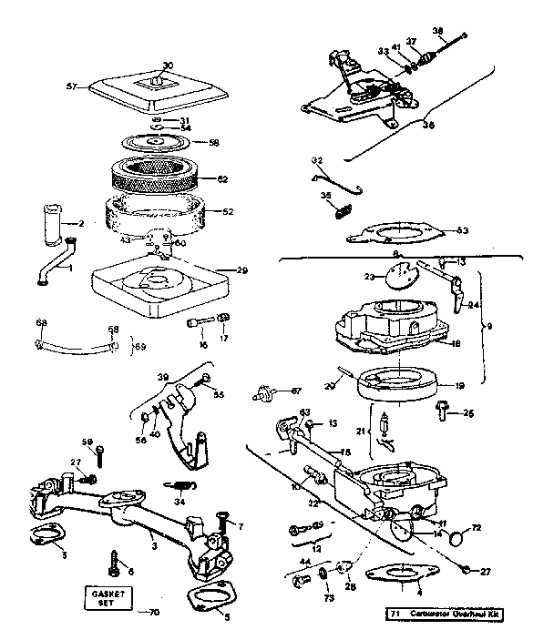 Air cleaner - carburetor group