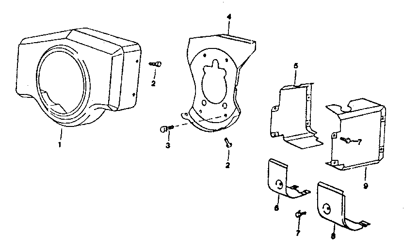 Muffler, air guide and housing group