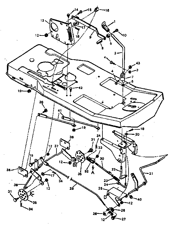 Mower housing suspension