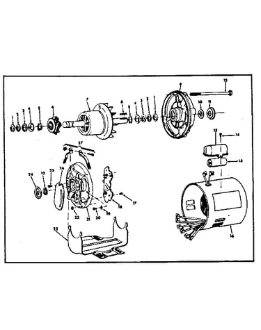 Craftsman 1 h.p. capacitor starter a.c. motor serv. #62817