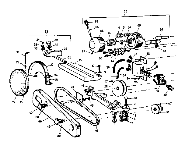 Miter gauge and tracking/tension assembly