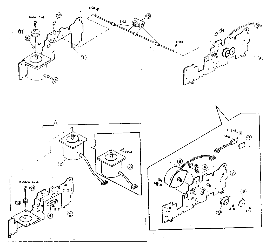 470/473/475 frame and ca motor assembly