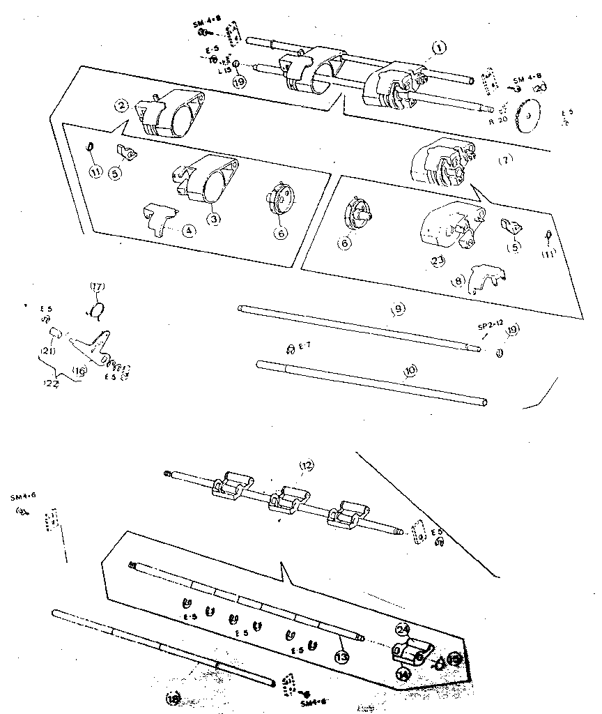 470/473/475 sprocket and pinch roller assembly