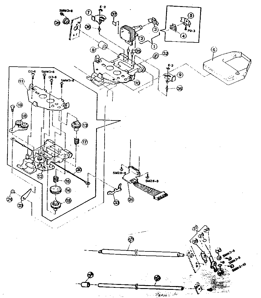 470/473/475 carrier frame and dot head assembly