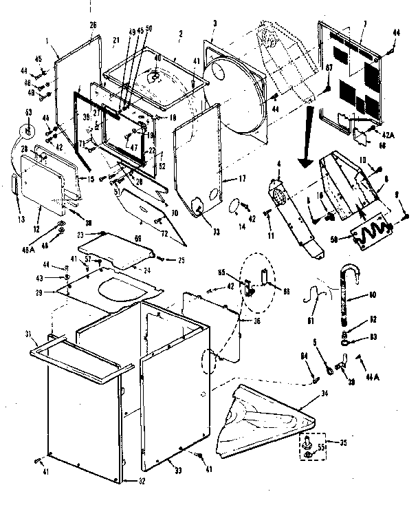 Cabinet parts, heater