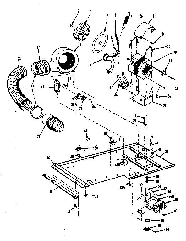 Dryer motor, blower, belt