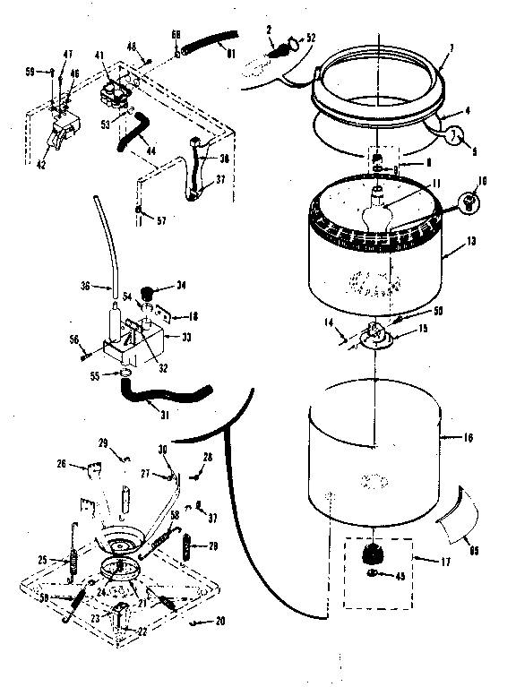 Tubs, water valve, lid switch