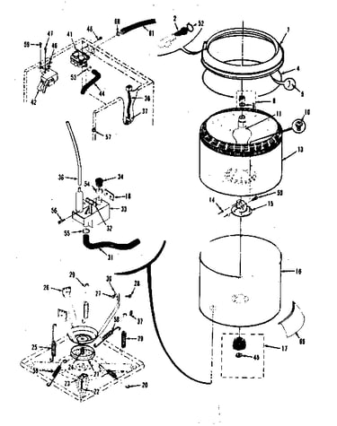 Tubs, water valve, lid switch