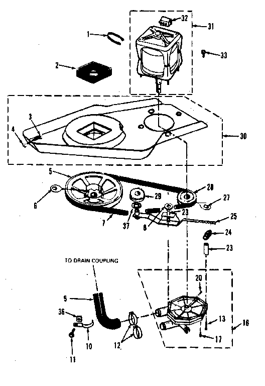 Washer drive system, pump