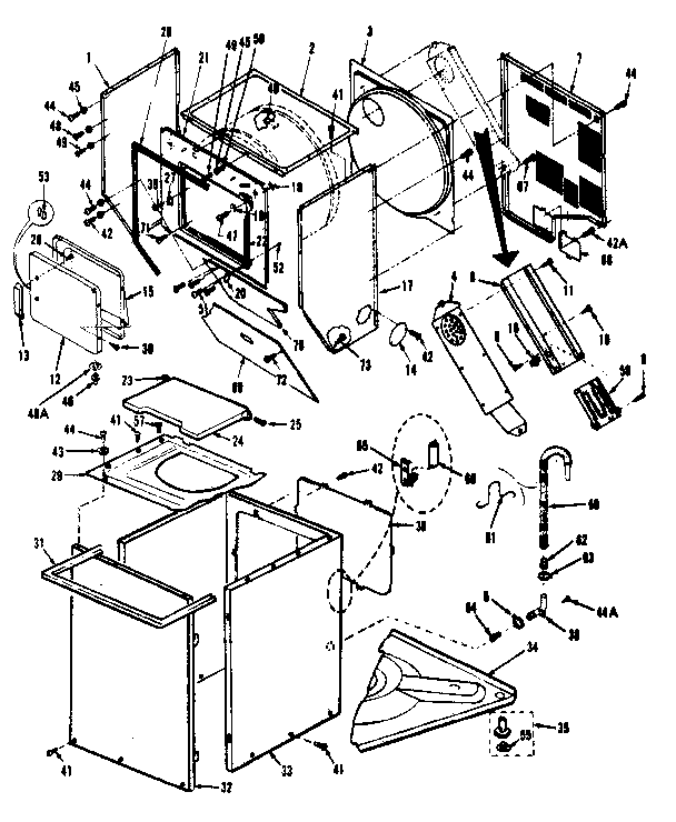 Cabinet parts, heater