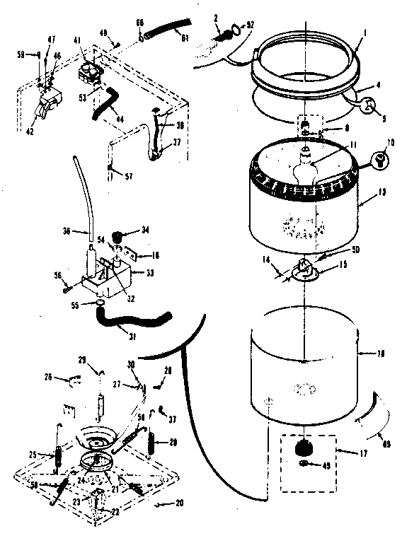 Tubs, water valve, lid switch