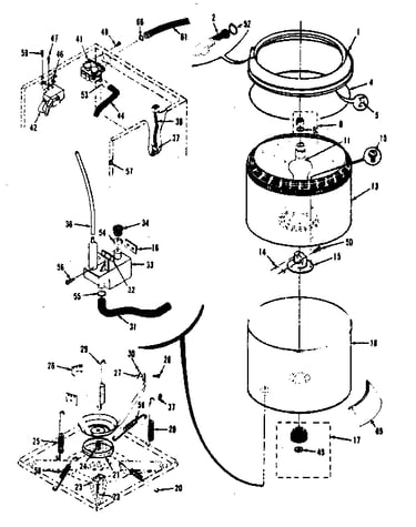 Tubs, water valve, lid switch