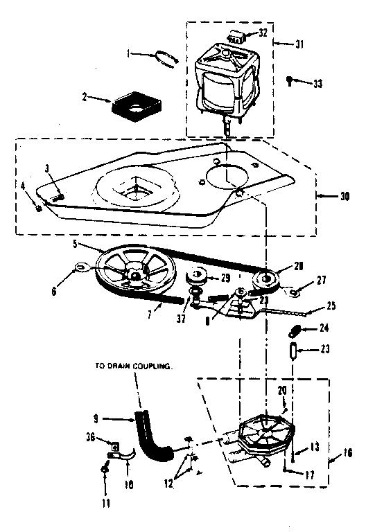 Washer drive system, pump