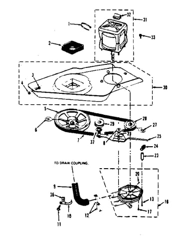 Washer drive system, pump
