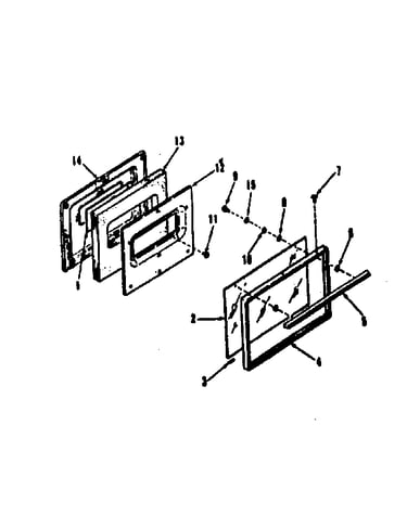 Oven door section 911.6148811, 911.6168811