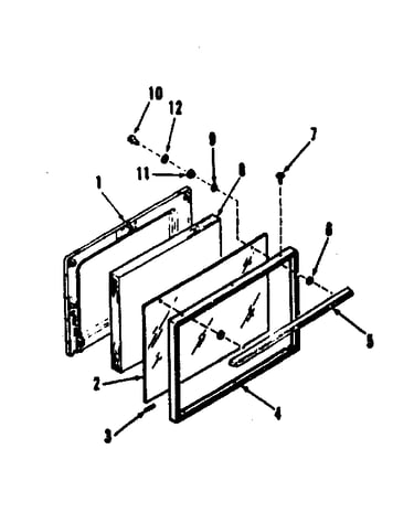 911.7138810 oven door section