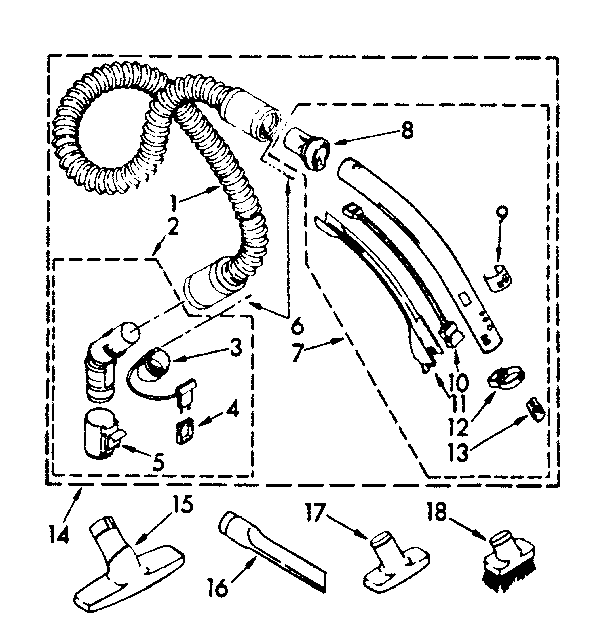 Hose and attachment parts