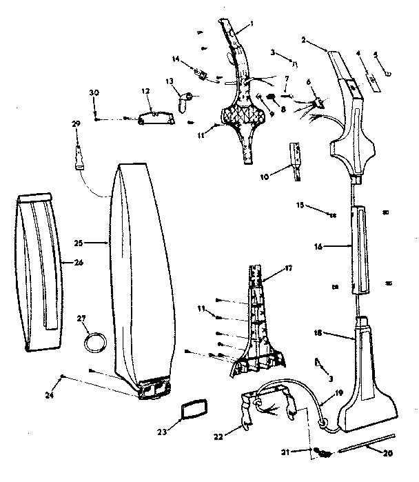 Handle and bag housing