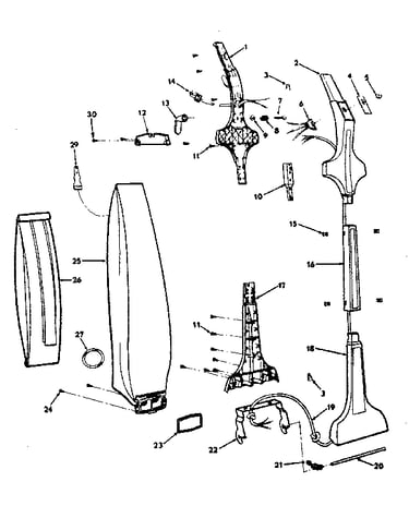 Handle and bag housing