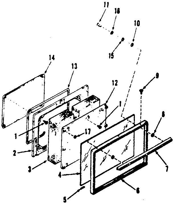 Oven door section