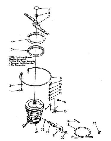 Heater, pump and lower sprayarm