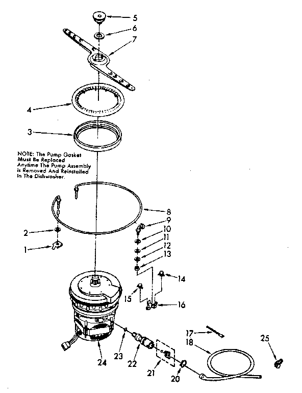 Heater, pump and lower sprayarm