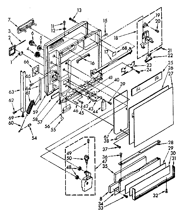 Door and toe panel
