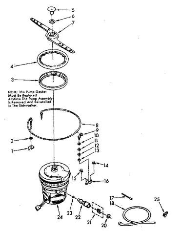 Heater, pump and lower sprayarm