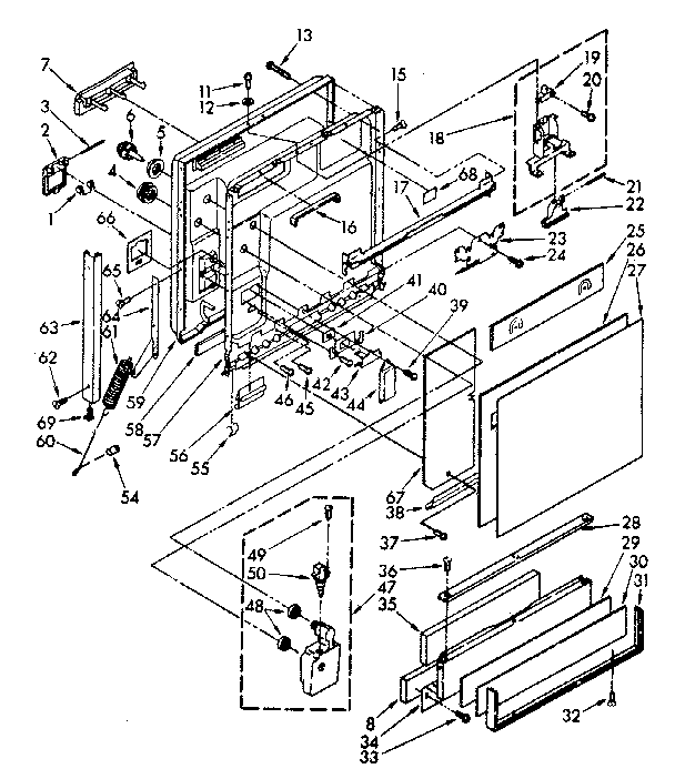 Door and toe panel