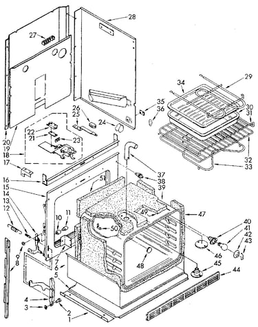Lower electric oven body