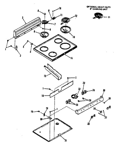 Backguard and main top section