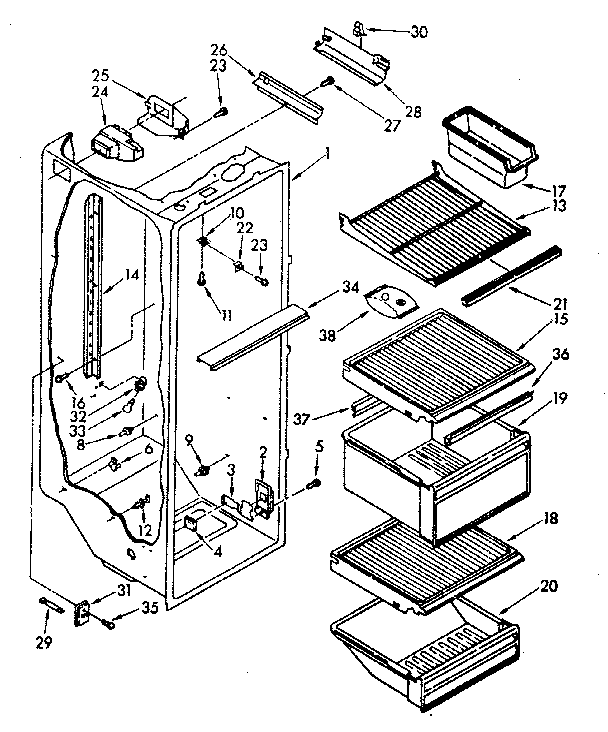 Refrigerator liner parts