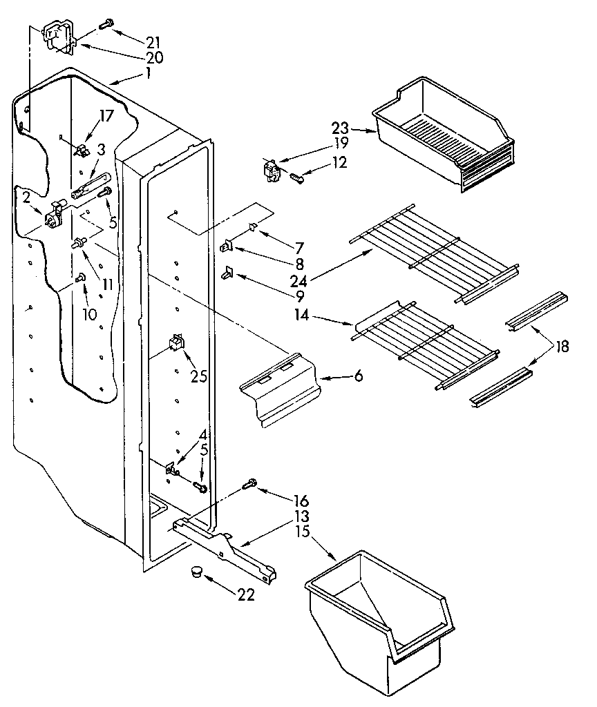Freezer liner parts