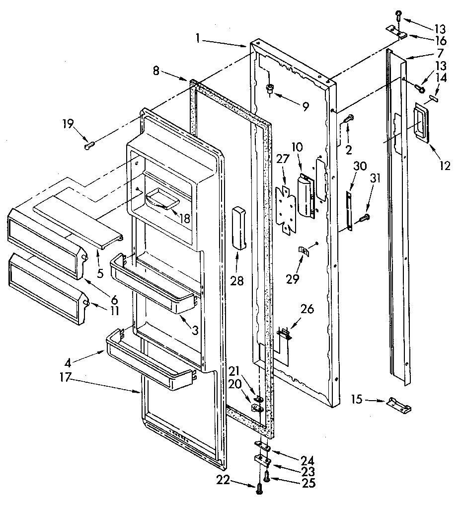 Refrigerator door parts