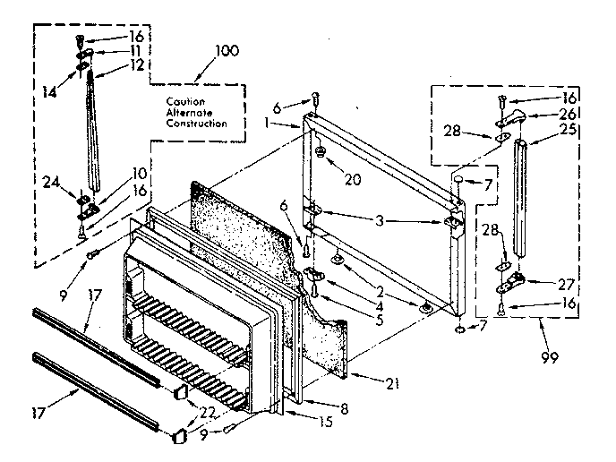 Freezer door parts