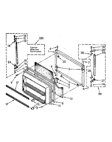 Freezer door parts