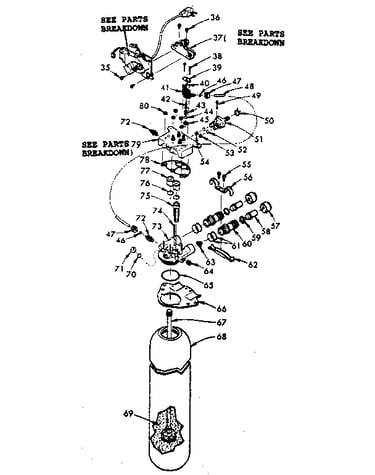 Resin tank, valving and connecting parts