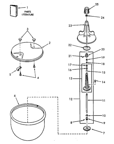 Tub lid, tub, agitator and post assembly