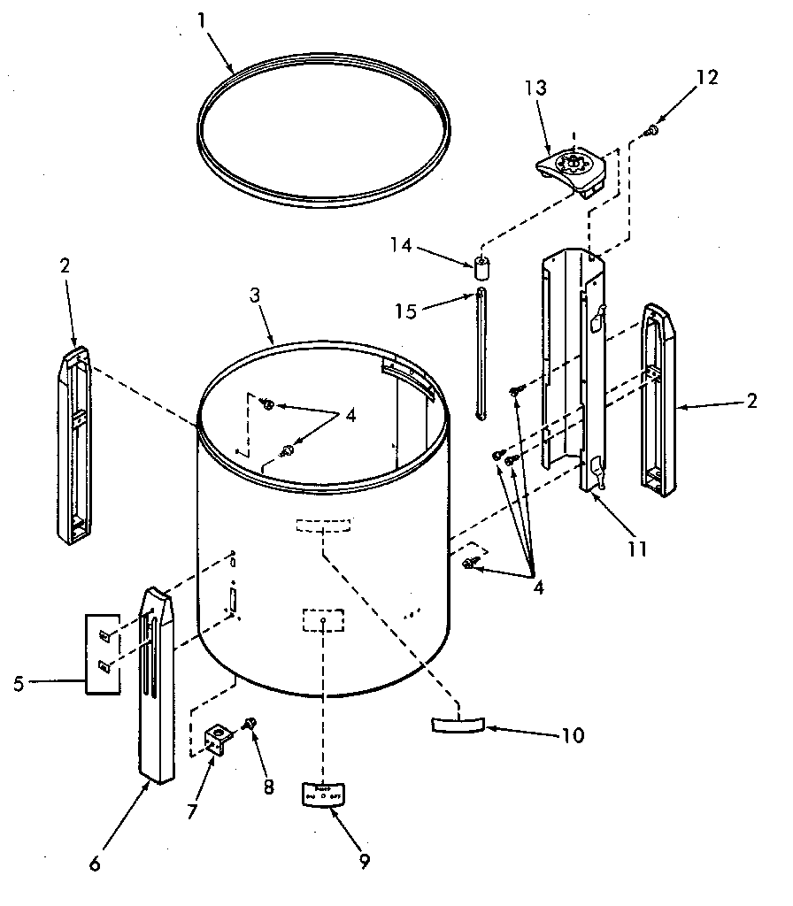 Skirt, legs and tub gasket