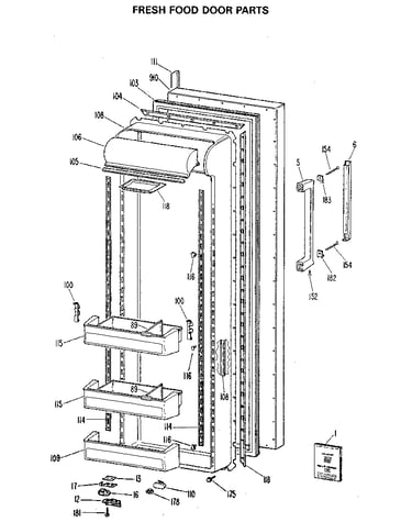 Fresh food door parts