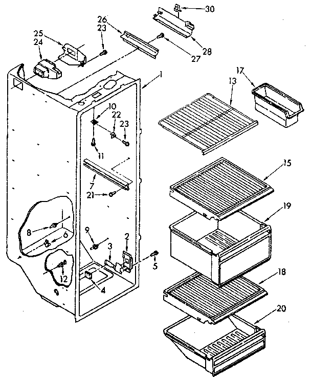 Refrigerator liner parts