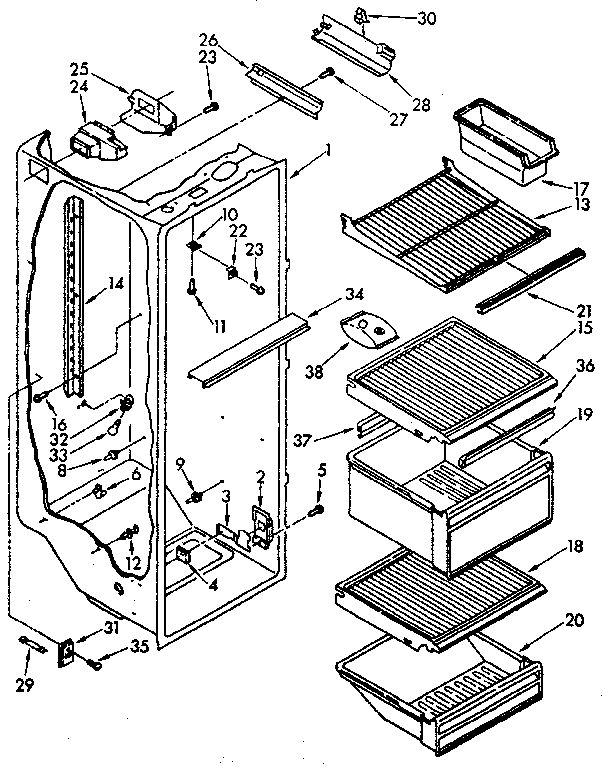 Refrigerator liner parts