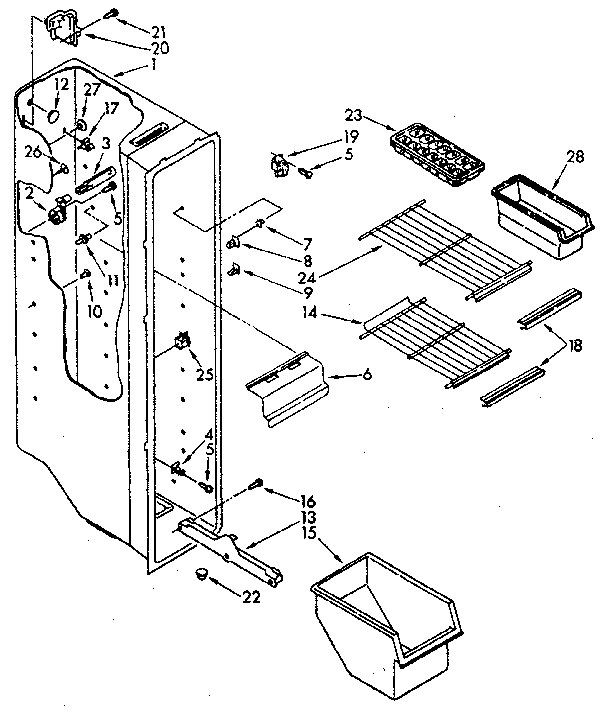 Freezer liner parts