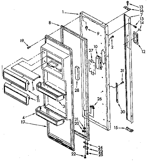 Refrigerator door parts